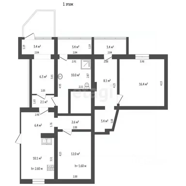Помещение свободного назначения в Крым, Ялта ул. Тимирязева, 37 (104 ... - Фото 2