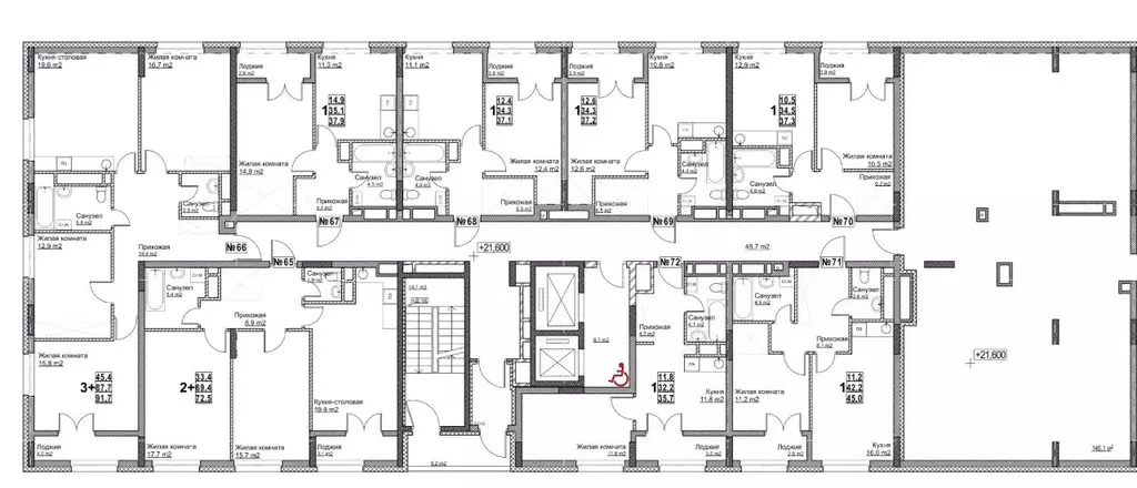 1-к кв. Нижегородская область, Нижний Новгород ул. Бетанкура, 7 (45.0 ... - Фото 2