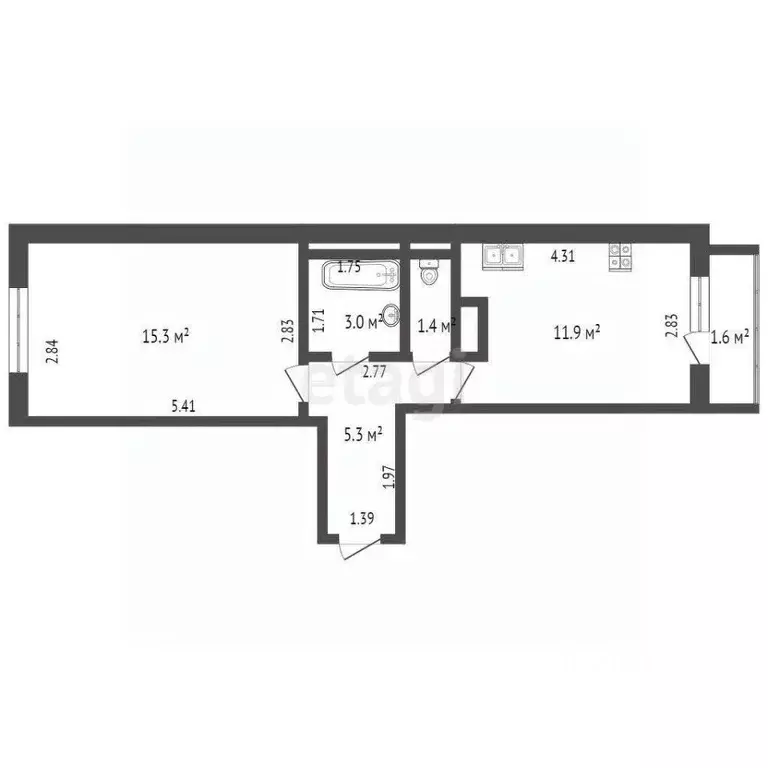 1-к кв. Мордовия, Саранск Солнечная ул., 17 (36.9 м) - Фото 1