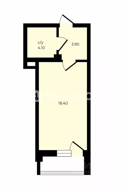 Студия Липецкая область, Липецк Индустриальная ул., 90Б (26.2 м) - Фото 2