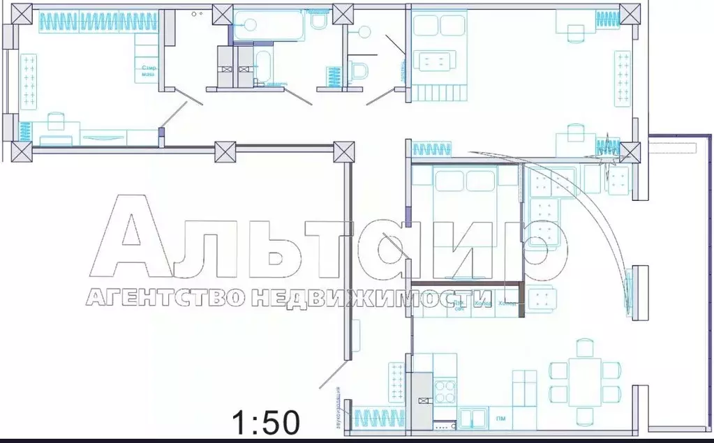 3-к кв. Ростовская область, Ростов-на-Дону Северный мкр, ул. ... - Фото 2