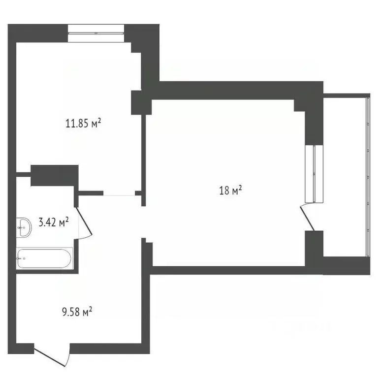 1-к кв. Красноярский край, Красноярск ул. Калинина, 175Б (43.0 м) - Фото 2