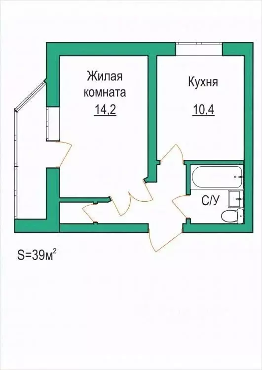 1-к кв. Амурская область, Благовещенский район, с. Чигири ул. ... - Фото 1