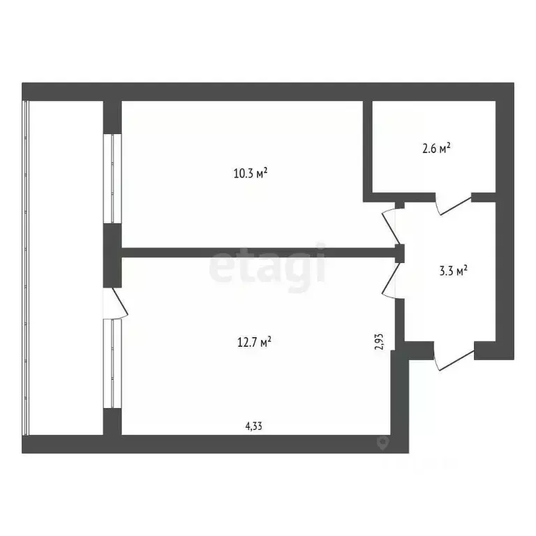 1-к кв. Амурская область, Благовещенский район, с. Чигири Центральная ... - Фото 2