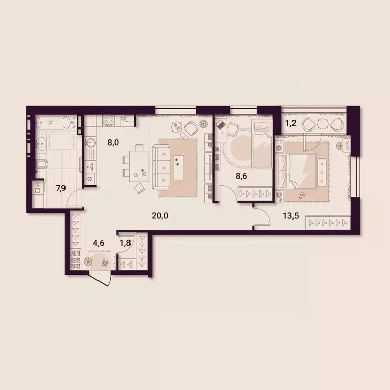 2-к кв. Приморский край, Артем ул. Куйбышева, 11А (65.61 м) - Фото 1