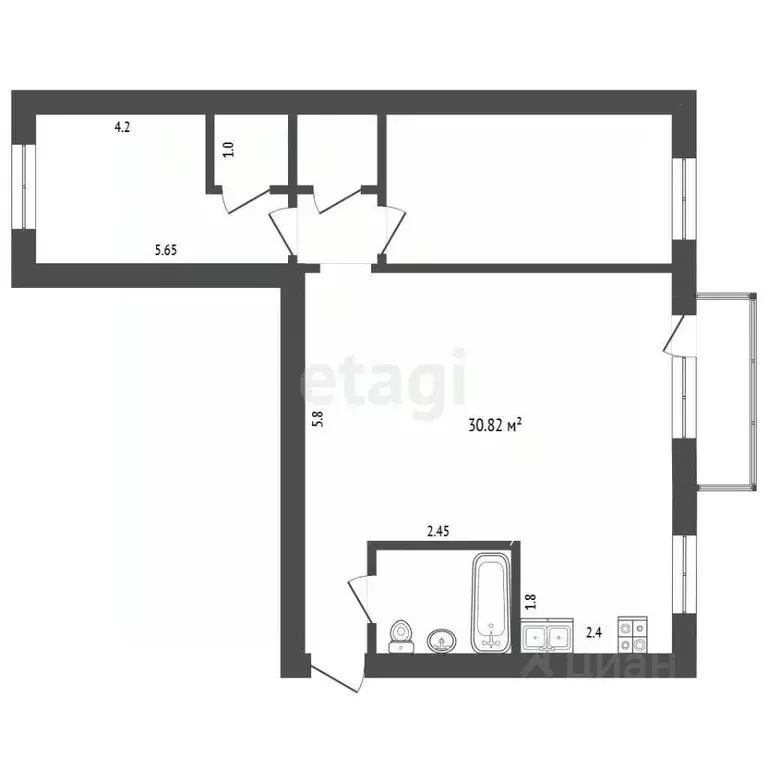 3-к кв. Архангельская область, Архангельск ул. Гайдара, 10 (55.9 м) - Фото 1