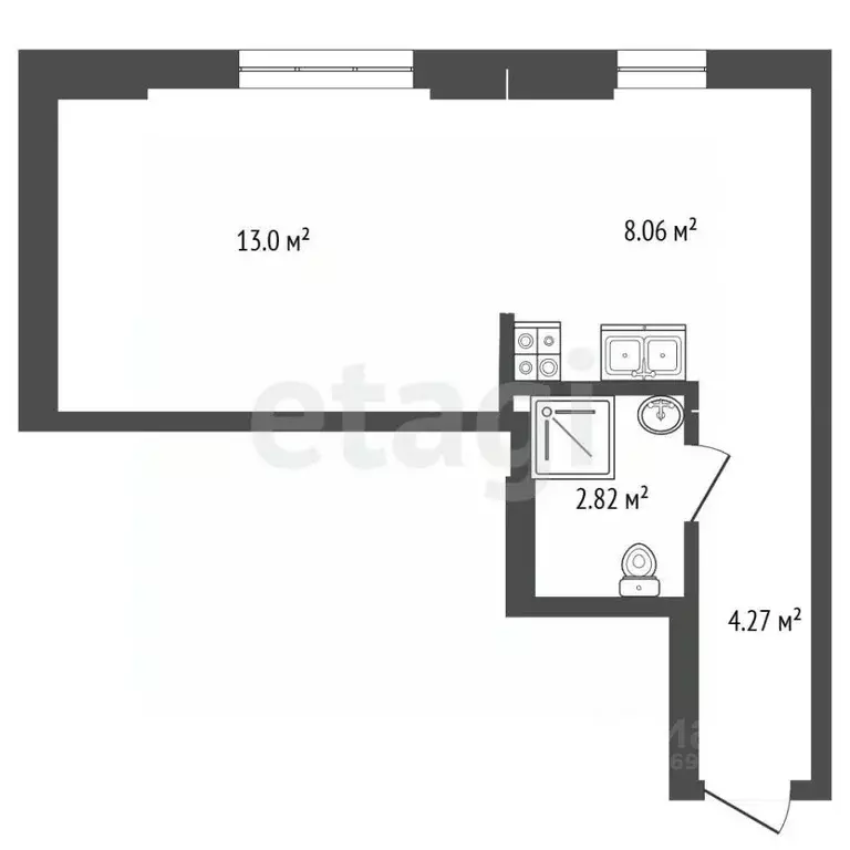 1-к кв. Московская область, Красногорск ул. Тенистых Аллей, 1к1 (28.0 ... - Фото 2