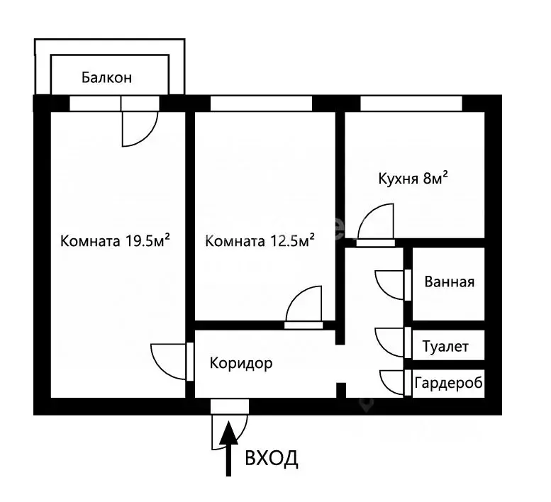 2-к кв. Томская область, Томск ул. 79-й Гвардейской Дивизии, 31 (53.0 ... - Фото 2