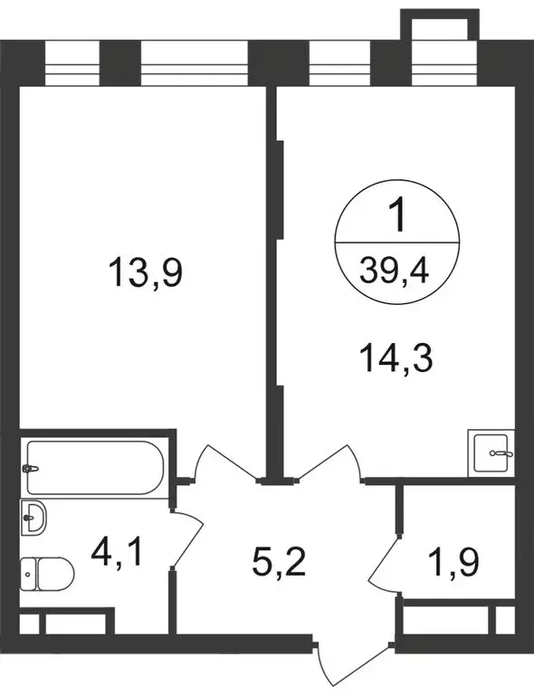 1-комнатная квартира: Московский, улица Лаптева, 9 (39.4 м) - Фото 0