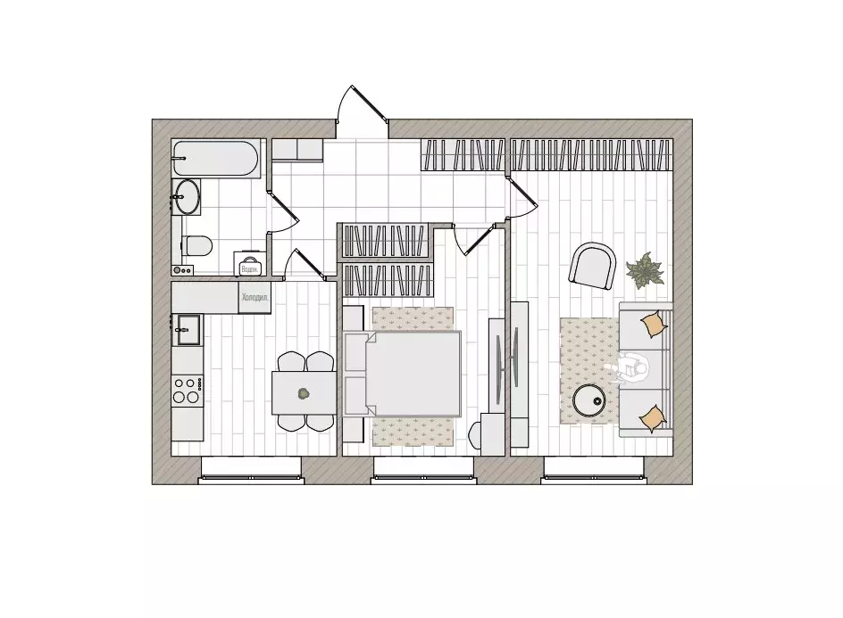 2-к квартира, 51.4 м - Фото 0