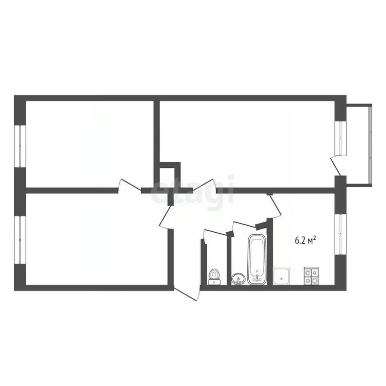 3-к кв. Вологодская область, Харовск ул. Красное Знамя, 11 (62.6 м) - Фото 1