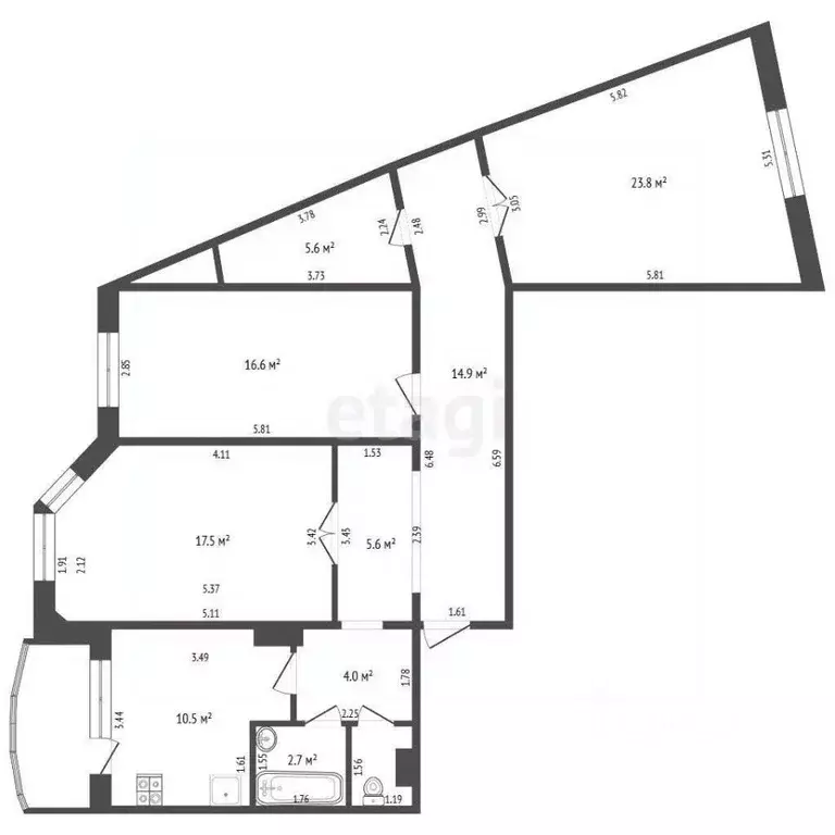 3-к кв. Саха (Якутия), Якутск 203-й мкр, 6 (103.2 м) - Фото 1