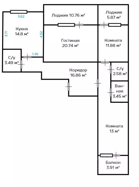 3-к кв. Московская область, Голицыно Одинцовский городской округ, ... - Фото 2
