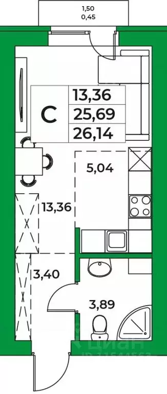 1-к кв. Башкортостан, Уфимский район, Зубовский сельсовет, с. Зубово ... - Фото 1
