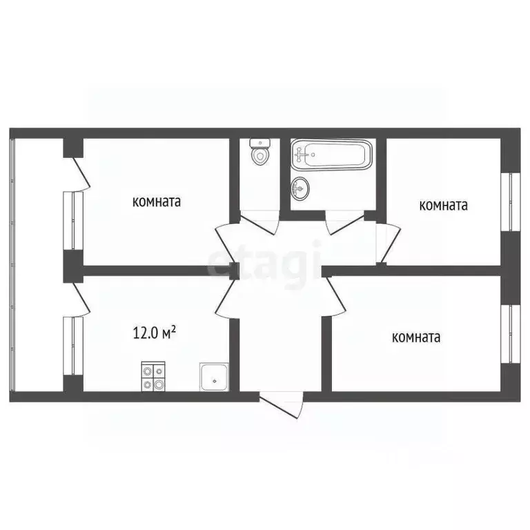 3-к кв. Тюменская область, Тобольск 15-й мкр, 14 (82.0 м) - Фото 1