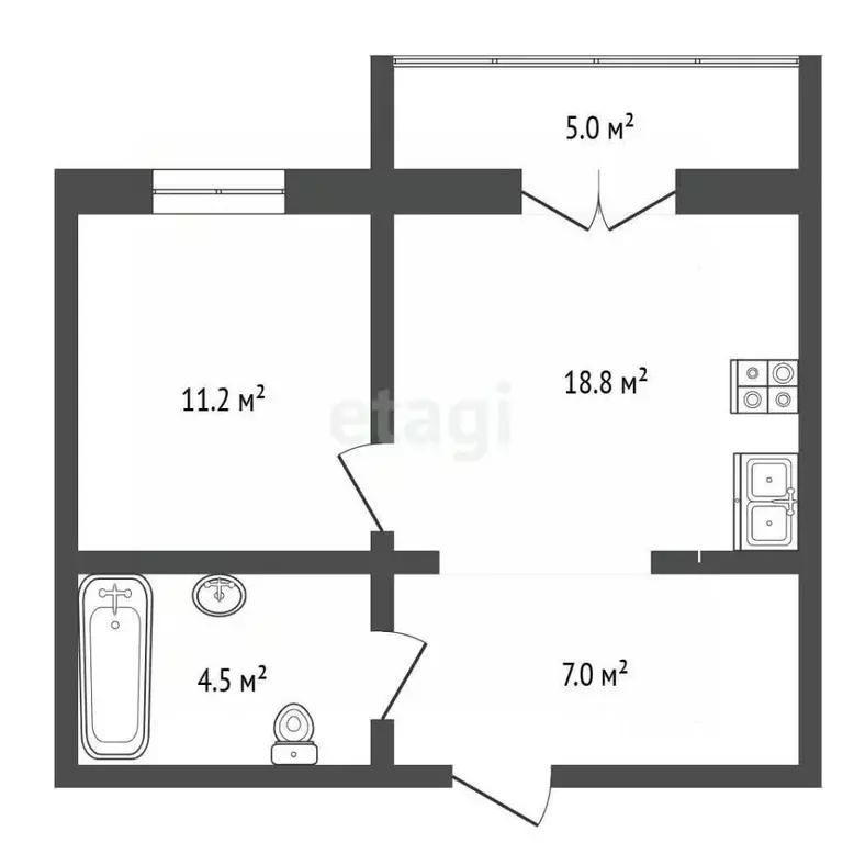 2-к кв. Челябинская область, Челябинский городской округ, пос. ... - Фото 2