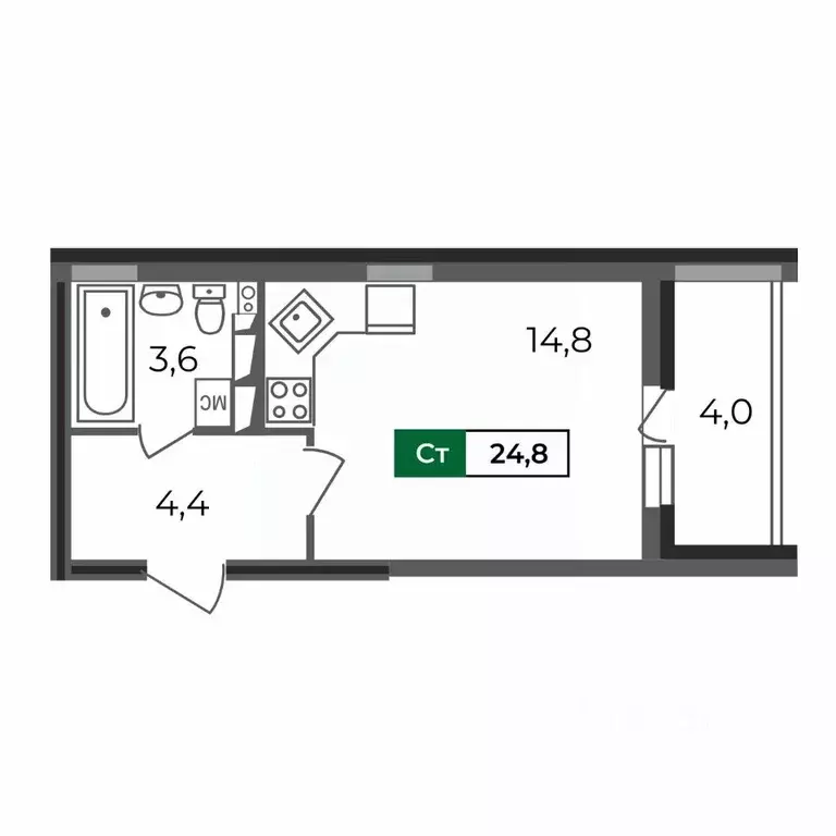 Студия Владимирская область, Владимир бул. Сталинградский, 5 (24.8 м) - Фото 0