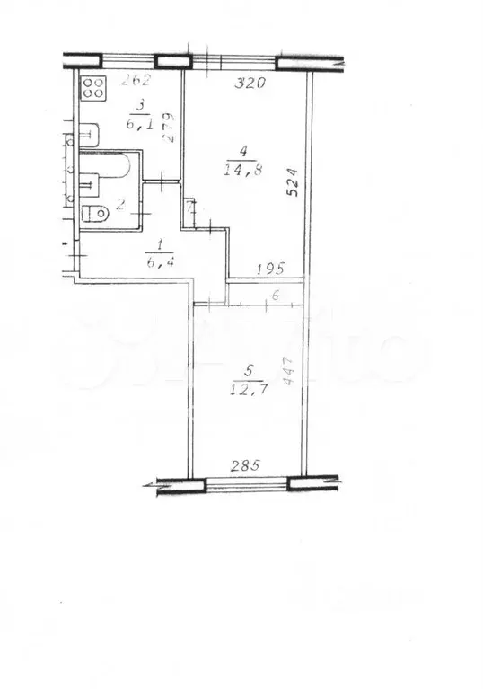 2-к. квартира, 44,1 м, 3/5 эт. - Фото 0