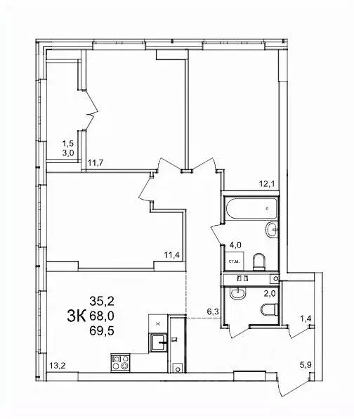 3-к кв. Нижегородская область, Нижний Новгород д. Анкудиновка, КМ ... - Фото 1