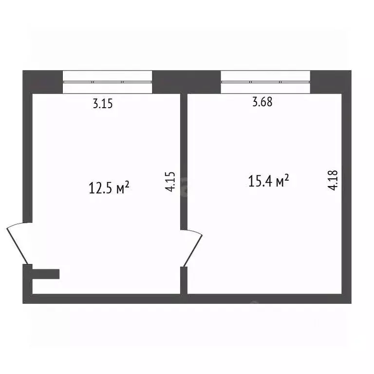 Студия Тюменская область, Тюмень Одесская ул., 18 (28.3 м) - Фото 2