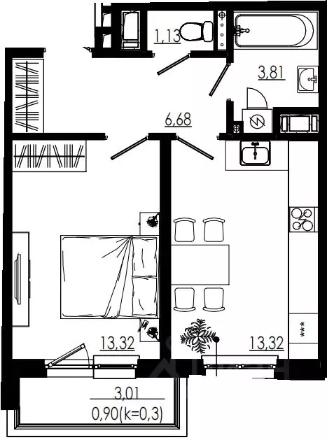 1-к кв. Ленинградская область, Тосненский район, Форносовское ... - Фото 1