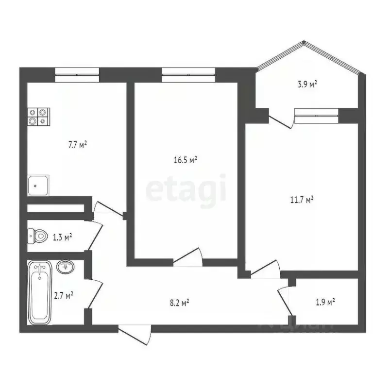 2-к кв. Ростовская область, Ростов-на-Дону ул. Зорге, 39/1 (52.0 м) - Фото 1