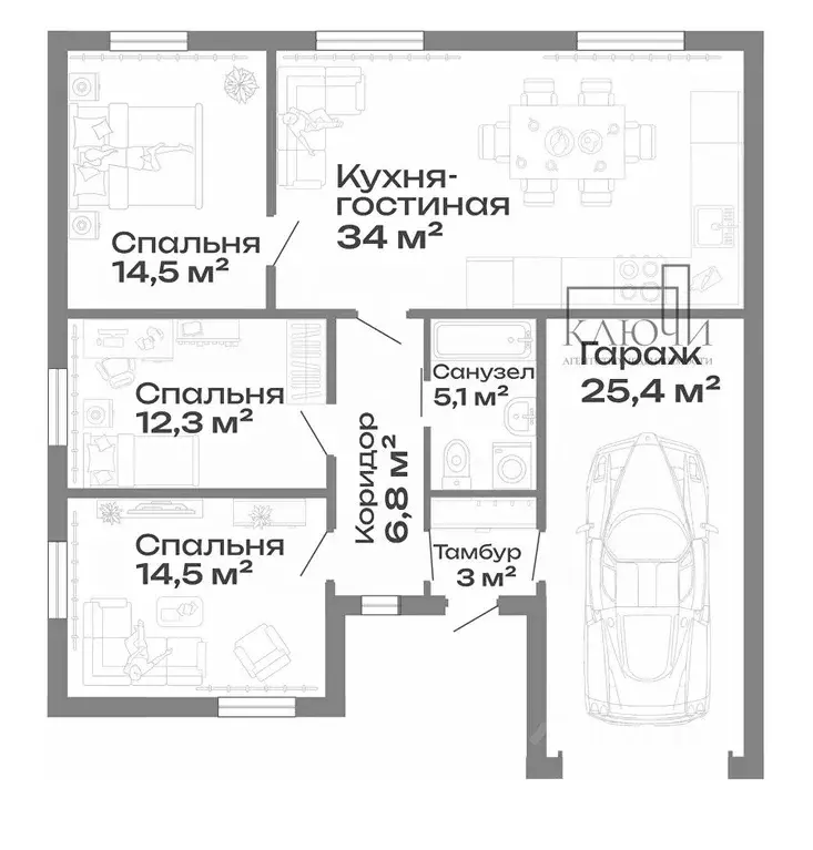 Дом в Челябинская область, Магнитогорск ул. Бирюзовая, 2 (114 м) - Фото 1