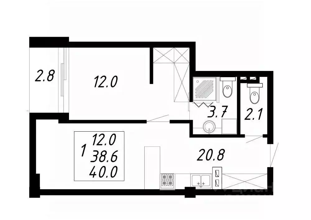 1-к кв. Ставропольский край, Ессентуки Озеро жилой комплекс (40.0 м) - Фото 1