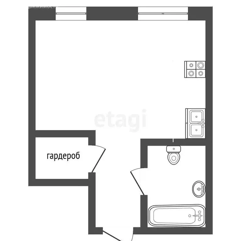 Квартира-студия: Тюмень, улица Тимофея Чаркова, 93 (29.8 м) - Фото 1