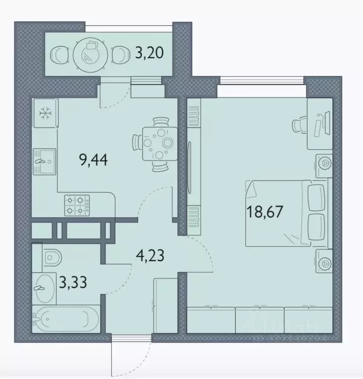 1-к кв. Брянская область, Брянск просп. Станке Димитрова, 67к7 (36.7 ... - Фото 1