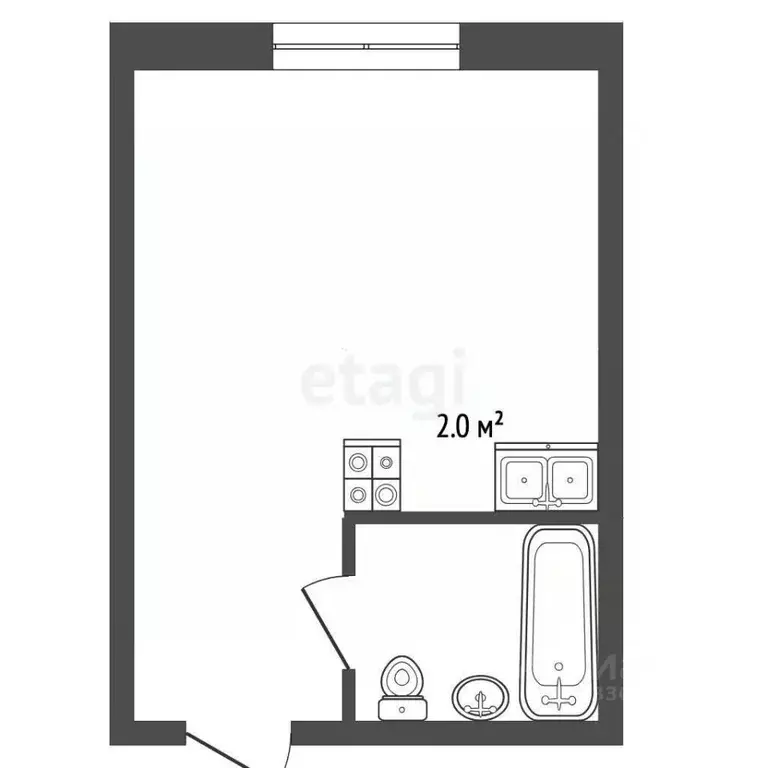 Студия Томская область, Томск ул. Мичурина, 99Ас1 (18.0 м) - Фото 2