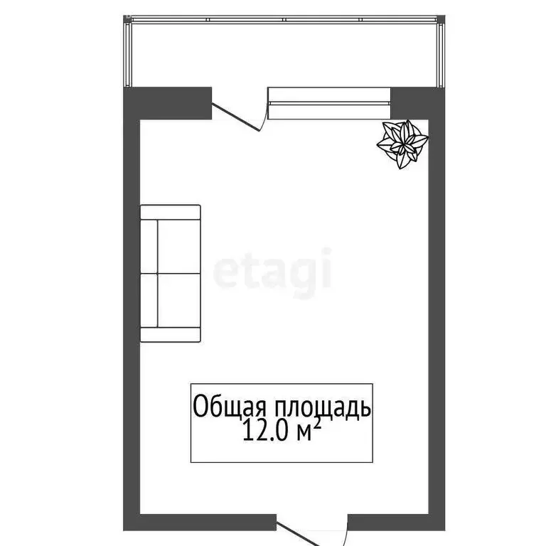 1к в -комнатной квартире (15.5 м) - Фото 1