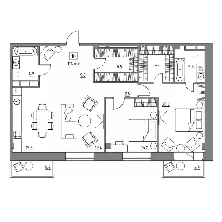 3-к кв. Московская область, Видное Сосновая ул., 15к2 (114.6 м) - Фото 0