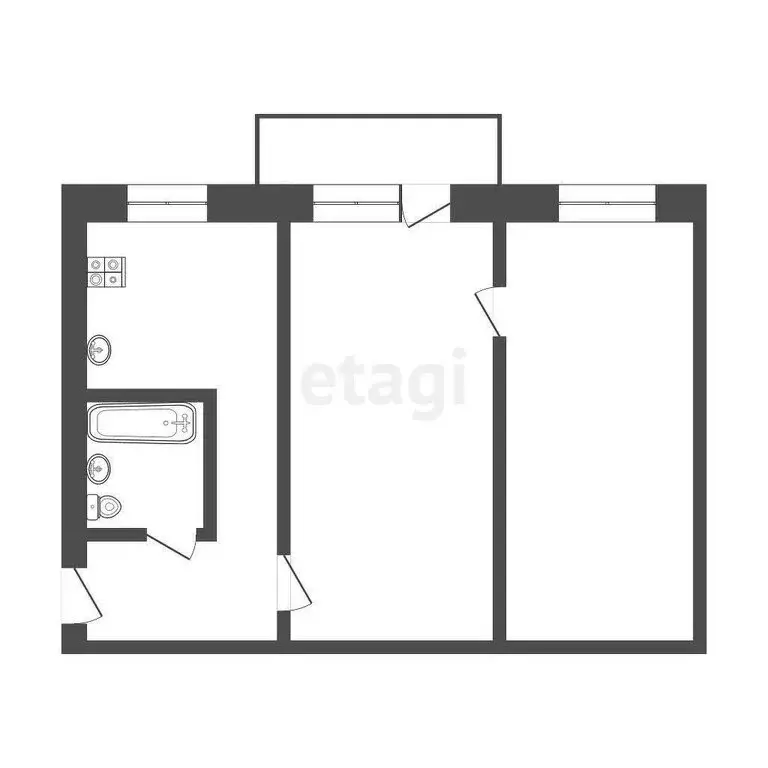 2-комнатная квартира: Улан-Удэ, проспект 50-летия Октября, 22 (42.6 м) - Фото 1