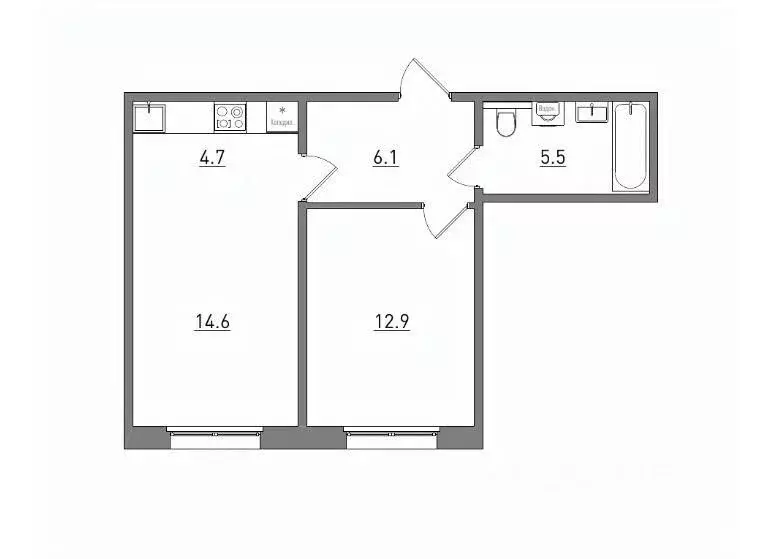 2-к кв. Кировская область, Киров Курочкины сл.,  (43.8 м) - Фото 2