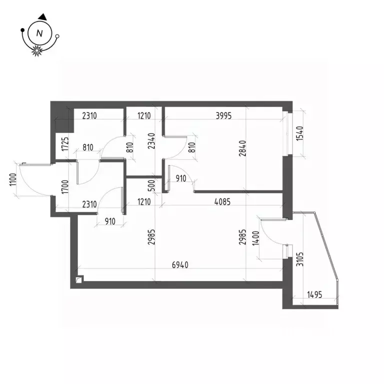 1-к кв. Санкт-Петербург ш. Суздальское, 22к3 (42.7 м) - Фото 1