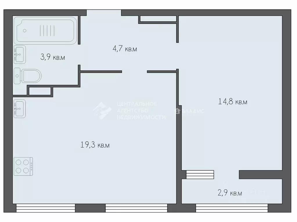 1-к кв. Рязанская область, Рязань ул. Островского, 122к1 (42.9 м) - Фото 1