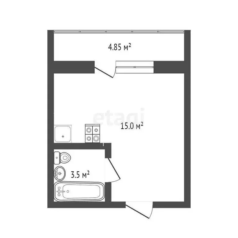 Квартира-студия: Тюмень, улица Тимофея Чаркова, 79 (20 м) - Фото 0