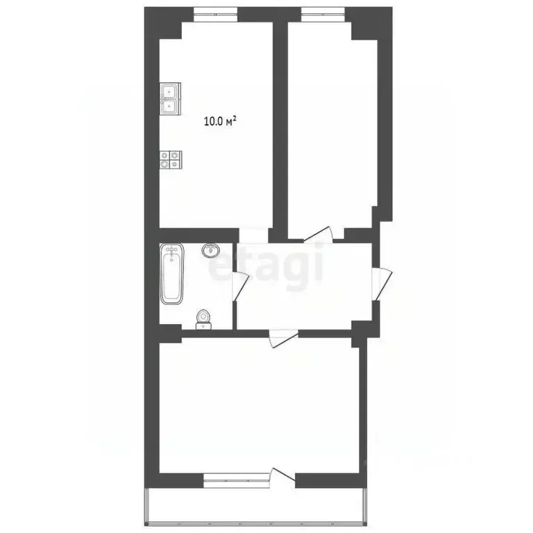 3-к кв. Ростовская область, Аксай ул. Платова, 101А (69.0 м) - Фото 1