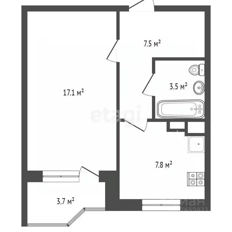 1-к кв. Костромская область, Кострома Венеция-2 жилой комплекс, 6 ... - Фото 2
