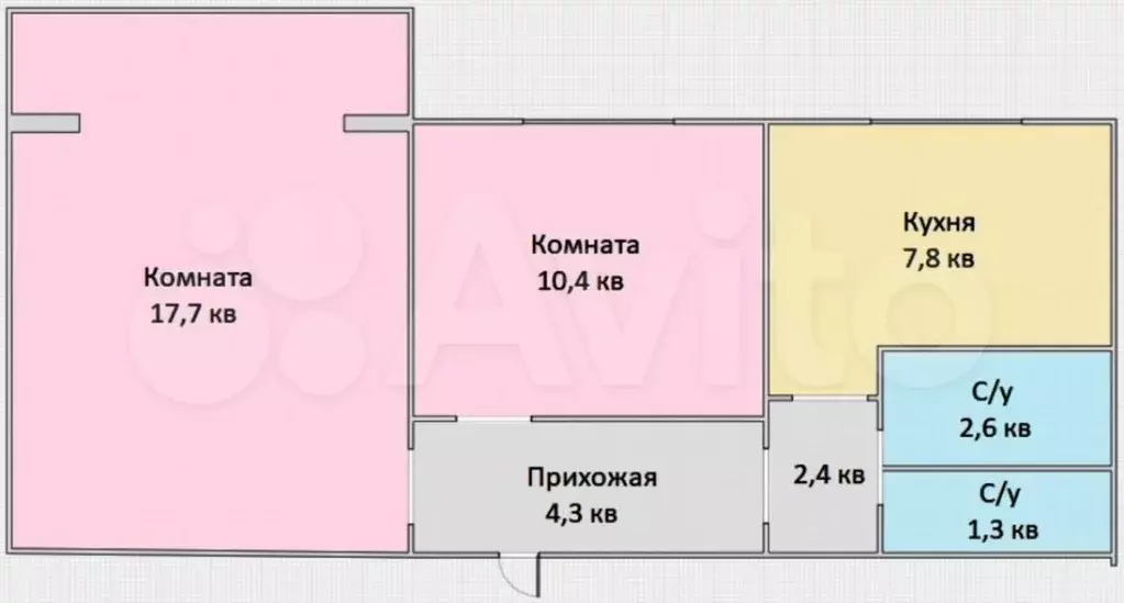 2-к. квартира, 46,5 м, 10/10 эт. - Фото 0