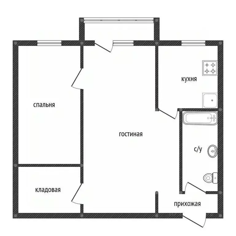 2-к кв. Башкортостан, Уфа ул. Свободы, 38 (42.3 м) - Фото 1