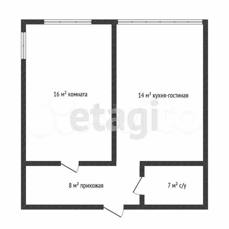 1-к. квартира, 41,5 м, 2/3 эт. - Фото 0