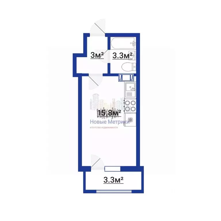 Студия Санкт-Петербург Планерная ул., 87к1 (24.3 м) - Фото 2
