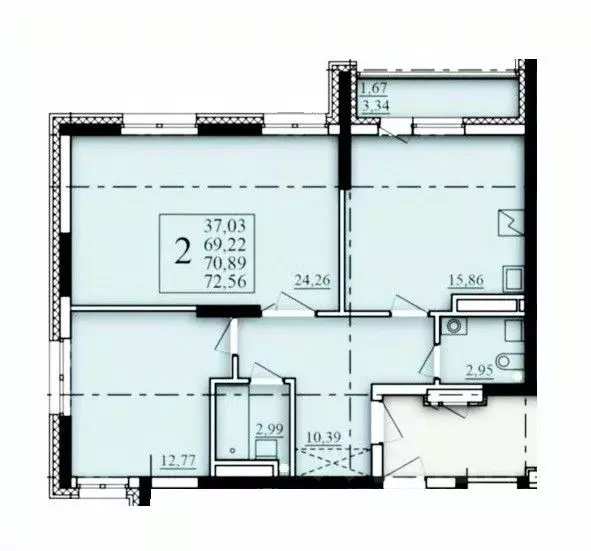 2-к кв. Башкортостан, Уфа Затон-Восточный жилрайон, Паруса жилой ... - Фото 0