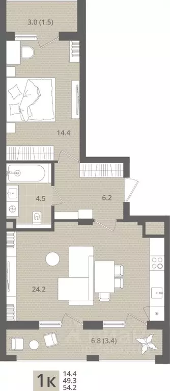 1-к кв. Калининградская область, Пионерский пос. Рыбное, Мо ре жилой ... - Фото 1