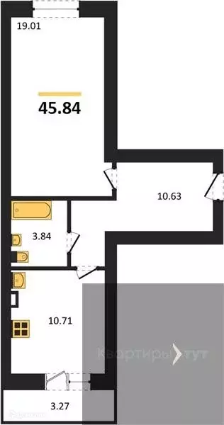 Продаётся 1-к квартира, 45.83 м - Фото 0