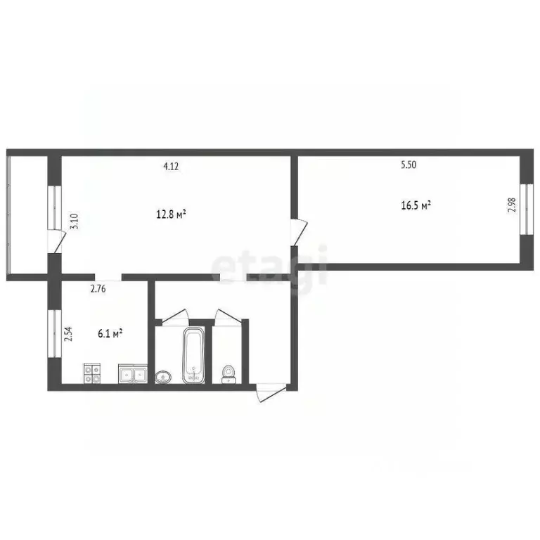 2-к кв. Кемеровская область, Юрга ул. Максименко, 11 (44.5 м) - Фото 2