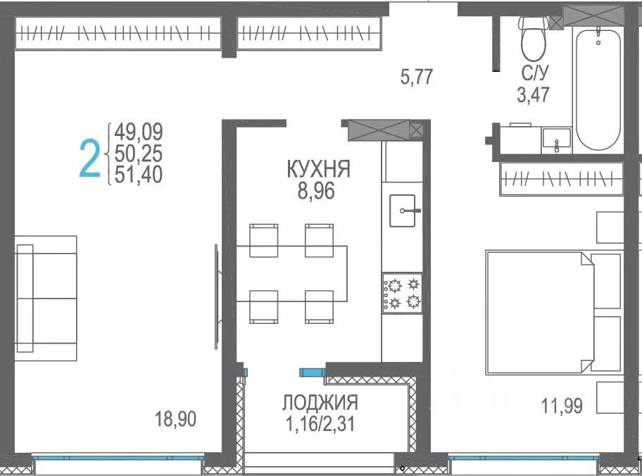 2-к кв. Крым, Сакский район, Лесновское с/пос, с. Прибрежное Розовое ... - Фото 1
