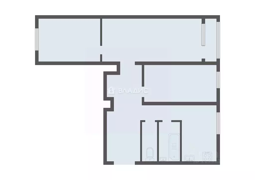 3-к кв. Тульская область, Веневский муниципальный округ, Грицовский ... - Фото 1